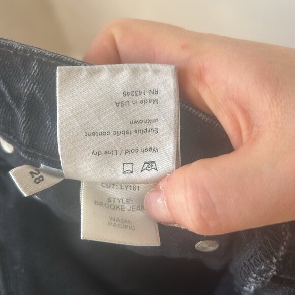 Reformation High Waist Cut Off Brooke Jean Shorts Size 28 Pacific black jorts - Picture 10 of 10